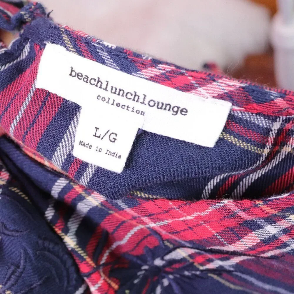 Beach Lunch Lounge | Tartan Plaid Ruffle Top Large - Picture 6 of 8